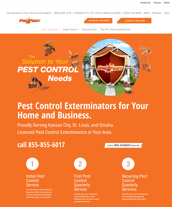 brent kallenbach website design  pest control company